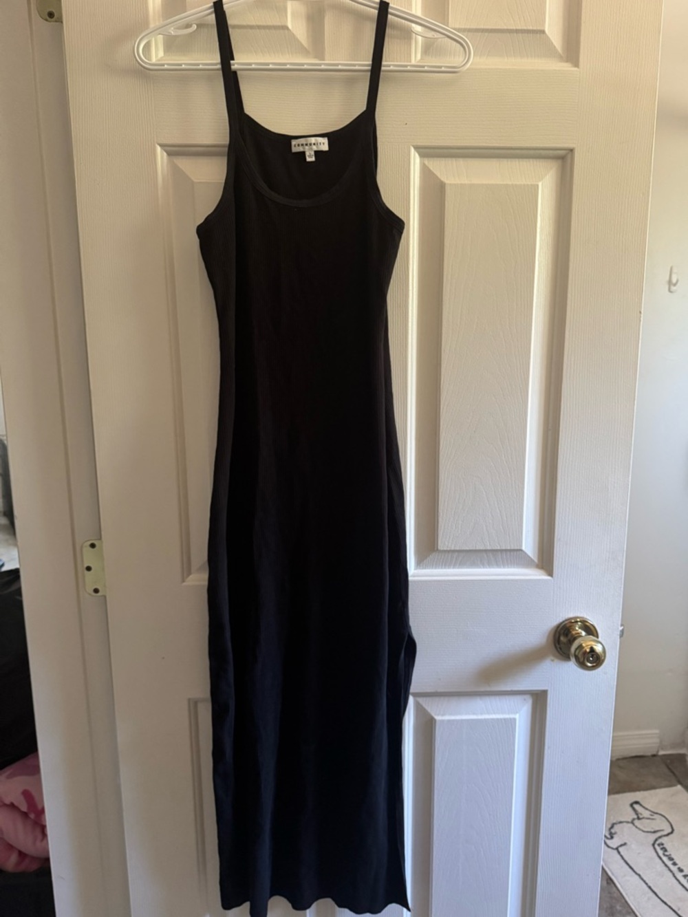 Aritzia community black parfit ribbed dress